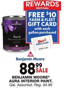 Blain's Farm & Fleet BENJAMIN MOORE AURA INTERIOR PAINT offer