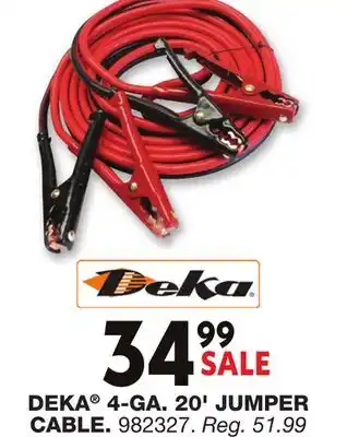 Blain's Farm & Fleet DEKA 4-GA. 20' JUMPER CABLE offer