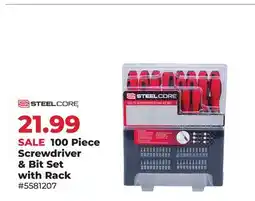 Runnings Steelcore 100 Piece Screwdriver & Bit Set with Rack offer