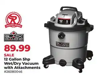 Runnings Black Diamond 12 Gallon 5hp Wet/Dry Vacuum with Attachments offer