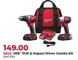 Runnings M18 Drill & Impact Driver Combo Kit offer