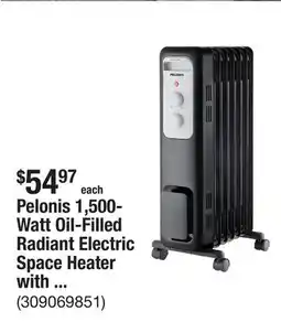 The Home Depot Pelonis 1,500-Watt Oil-Filled Radiant Electric Space Heater with Thermostat offer