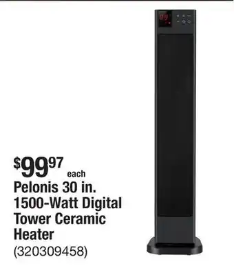 The Home Depot Pelonis 30 in. 1500-Watt Digital Tower Ceramic Heater offer