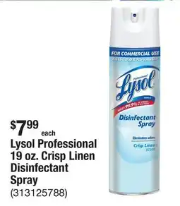 The Home Depot Lysol Professional 19 oz. Crisp Linen Disinfectant Spray offer