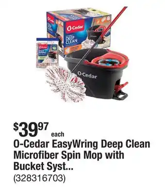 The Home Depot O-Cedar EasyWring Deep Clean Microfiber Spin Mop with Bucket System and 1 Extra Mop Head Refill offer