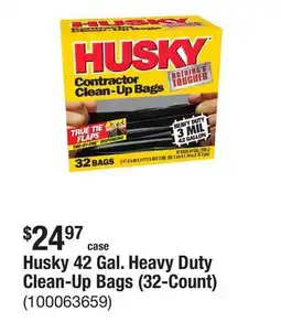 The Home Depot Husky 42 Gal. Heavy Duty Clean-Up Bags (32-Count) offer