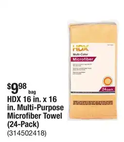 The Home Depot HDX 16 in. x 16 in. Multi-Purpose Microfiber Towel (24-Pack) offer