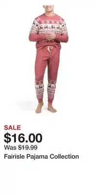 TJ Maxx Fairisle Pajama Collection offer