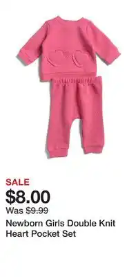 TJ Maxx Newborn Girls Double Knit Heart Pocket Set offer