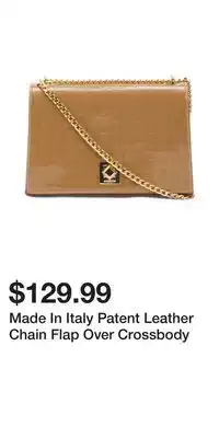 TJ Maxx Made In Italy Patent Leather Chain Flap Over Crossbody offer