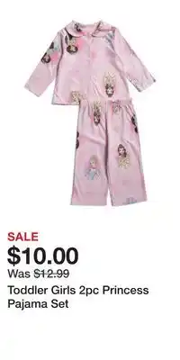 TJ Maxx Toddler Girls 2pc Princess Pajama Set offer