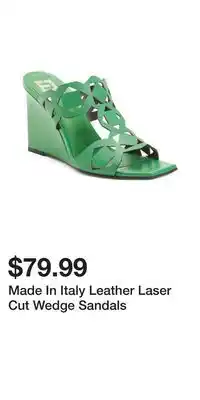 TJ Maxx Made In Italy Leather Laser Cut Wedge Sandals offer