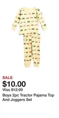 TJ Maxx Boys 2pc Tractor Pajama Top And Joggers Set offer