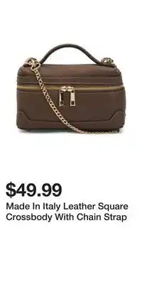 TJ Maxx Made In Italy Leather Square Crossbody With Chain Strap offer