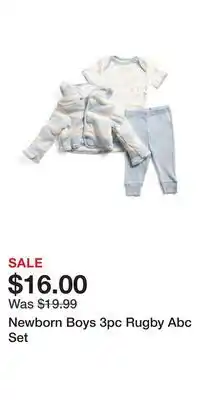 TJ Maxx Newborn Boys 3pc Rugby Abc Set offer