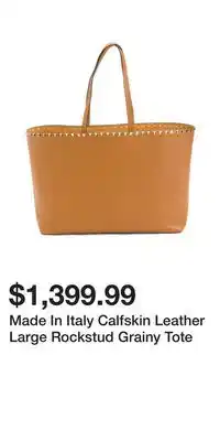 TJ Maxx Made In Italy Calfskin Leather Large Rockstud Grainy Tote offer