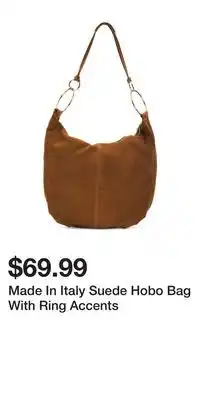 TJ Maxx Made In Italy Suede Hobo Bag With Ring Accents offer