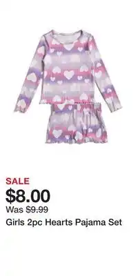 TJ Maxx Girls 2pc Hearts Pajama Set offer