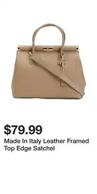 TJ Maxx Made In Italy Leather Framed Top Edge Satchel offer