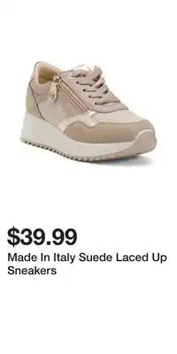 TJ Maxx Made In Italy Suede Laced Up Sneakers offer