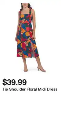 TJ Maxx Tie Shoulder Floral Midi Dress offer