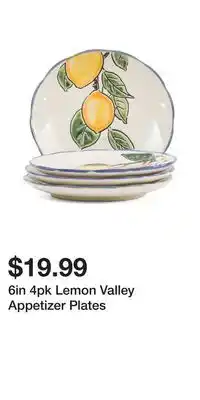 TJ Maxx 6in 4pk Lemon Valley Appetizer Plates offer