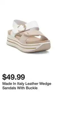 TJ Maxx Made In Italy Leather Wedge Sandals With Buckle offer