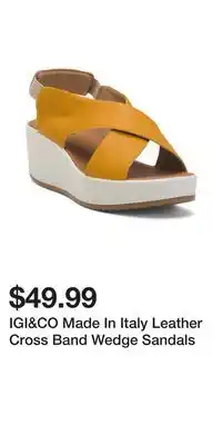 TJ Maxx IGI&CO Made In Italy Leather Cross Band Wedge Sandals offer