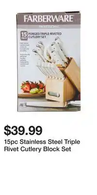 TJ Maxx 15pc Stainless Steel Triple Rivet Cutlery Block Set offer