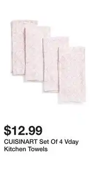 TJ Maxx CUISINART Set Of 4 Vday Kitchen Towels offer