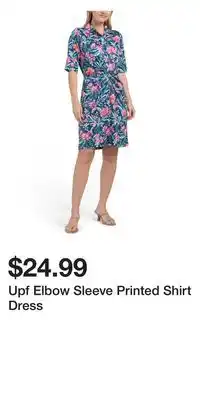 TJ Maxx Upf Elbow Sleeve Printed Shirt Dress offer