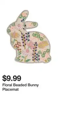 TJ Maxx Floral Beaded Bunny Placemat offer