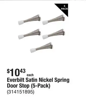 The Home Depot Everbilt Satin Nickel Spring Door Stop (5-Pack) offer