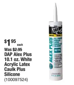 The Home Depot DAP Alex Plus 10.1 oz. White Acrylic Latex Caulk Plus Silicone offer