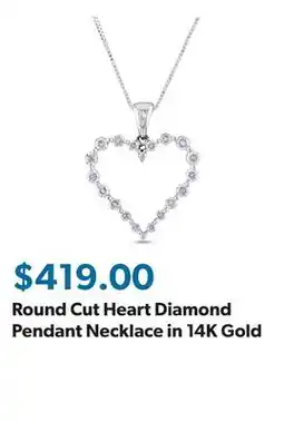 Sam's Club Round Cut Heart Diamond Pendant Necklace in 14K Gold offer