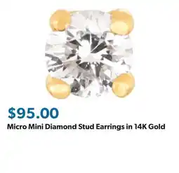 Sam's Club Micro Mini Diamond Stud Earrings in 14K Gold offer