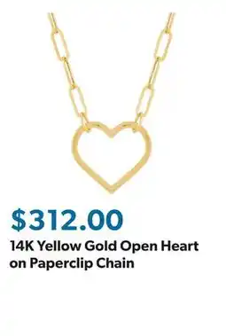 Sam's Club 14K Yellow Gold Open Heart on Paperclip Chain offer