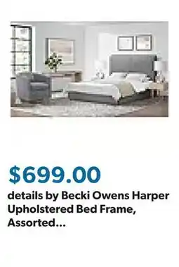 Sam's Club details by Becki Owens Harper Upholstered Bed Frame, Assorted Colors & Sizes offer