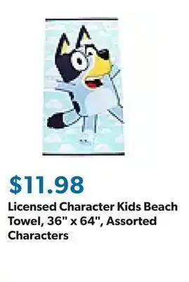 Sam's Club Licensed Character Kids Beach Towel, 36 x 64, Assorted Characters offer