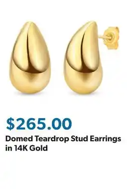 Sam's Club Domed Teardrop Stud Earrings in 14K Gold offer