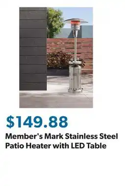 Sam's Club Member's Mark Stainless Steel Patio Heater with LED Table offer