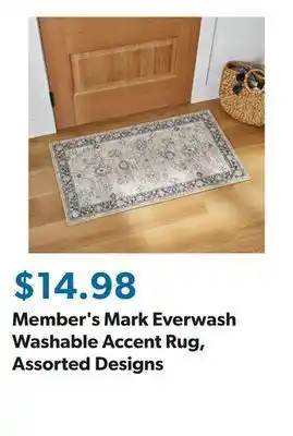 Sam's Club Member's Mark Everwash Washable Accent Rug, Assorted Designs offer