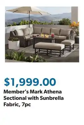 Sam's Club Member's Mark Athena Sectional with Sunbrella Fabric, 7pc offer