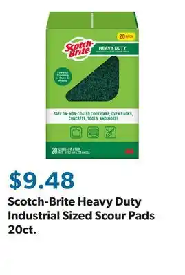 Sam's Club Scotch-Brite Heavy Duty Industrial Sized Scour Pads 20ct offer