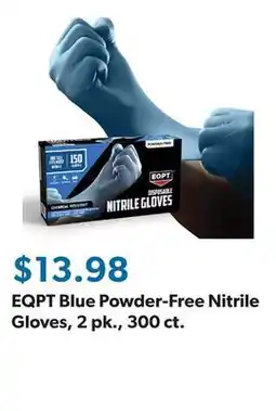 Sam's Club EQPT Blue Powder-Free Nitrile Gloves, 2 pk., 300 ct offer