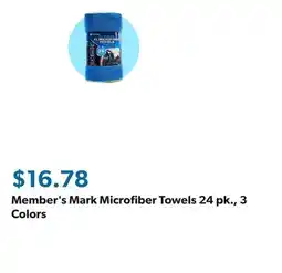 Sam's Club Member's Mark Microfiber Towels 24 pk., 3 Colors offer