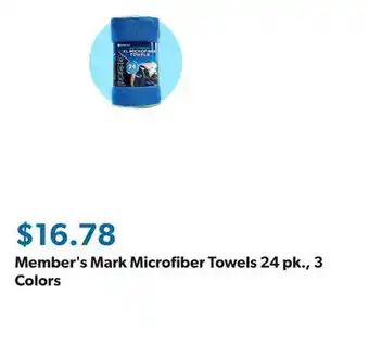 Sam's Club Member's Mark Microfiber Towels 24 pk., 3 Colors offer