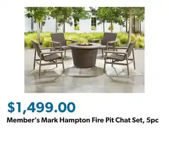 Sam's Club Member's Mark Hampton Fire Pit Chat Set, 5pc offer