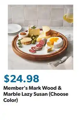 Sam's Club Member's Mark Wood & Marble Lazy Susan (Choose Color) offer