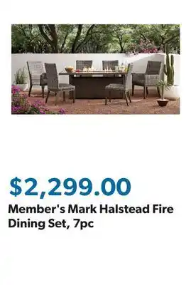 Sam's Club Member's Mark Halstead Fire Dining Set, 7pc offer